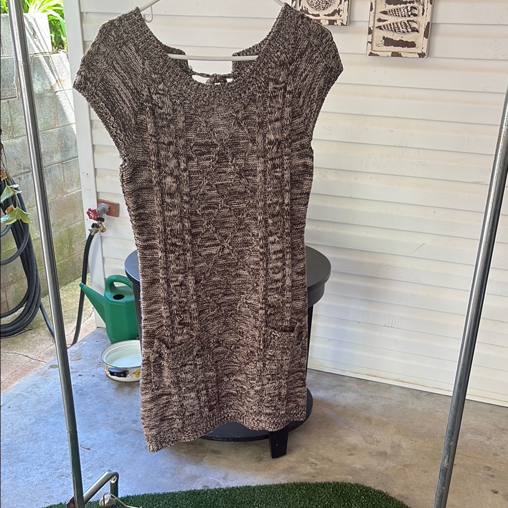 From 1955 Vintage - Brown and Black Knit Dress